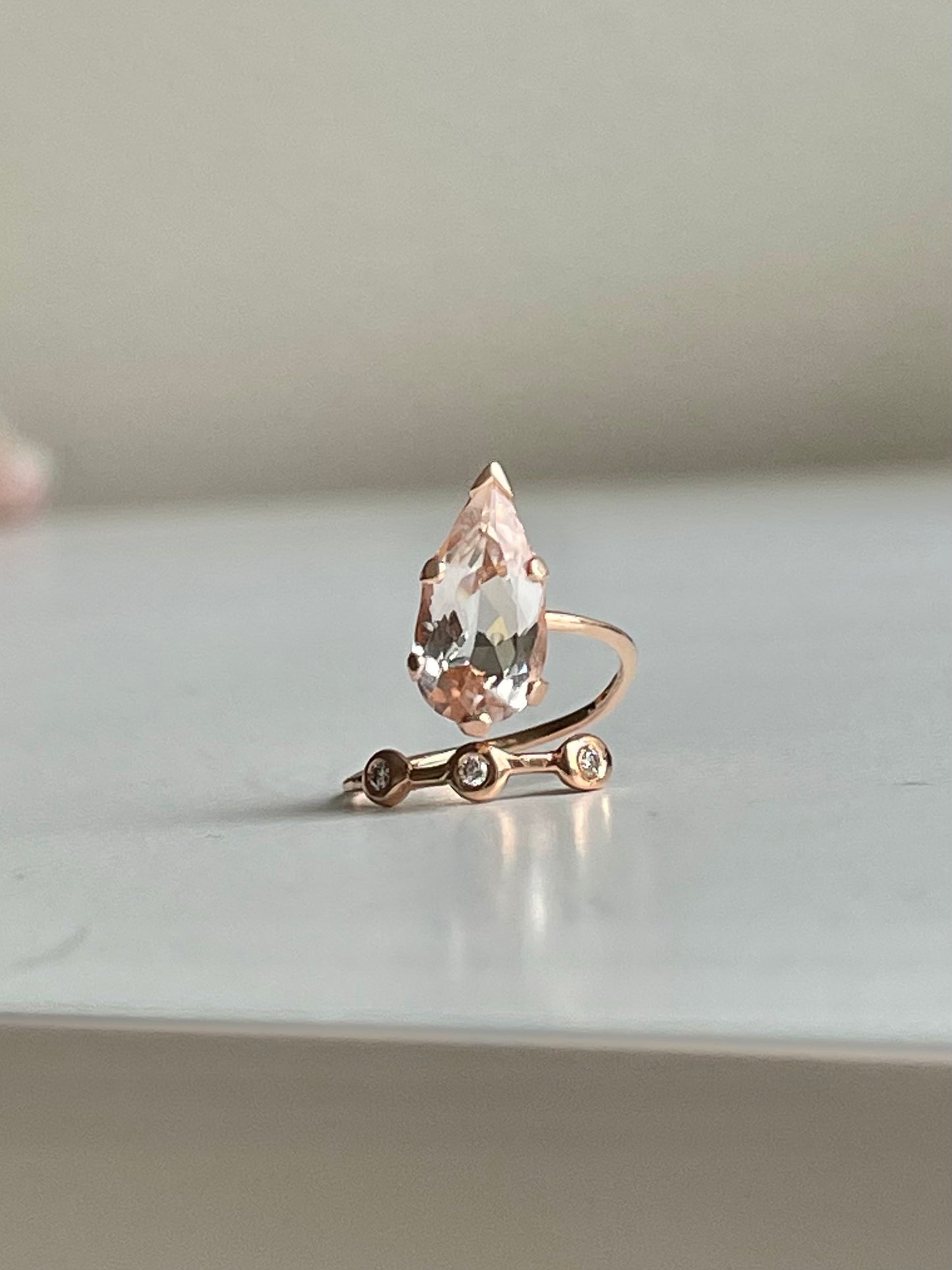 Diamonds and Morganite Ring